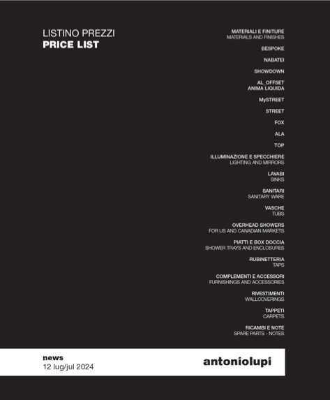 Antonio Lupi - Price list News