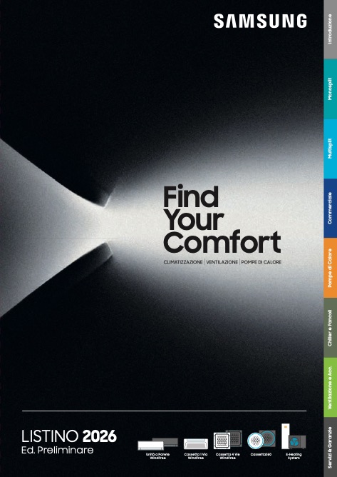 Samsung Climate Solutions - Listino prezzi PRELIMINARE - 2026