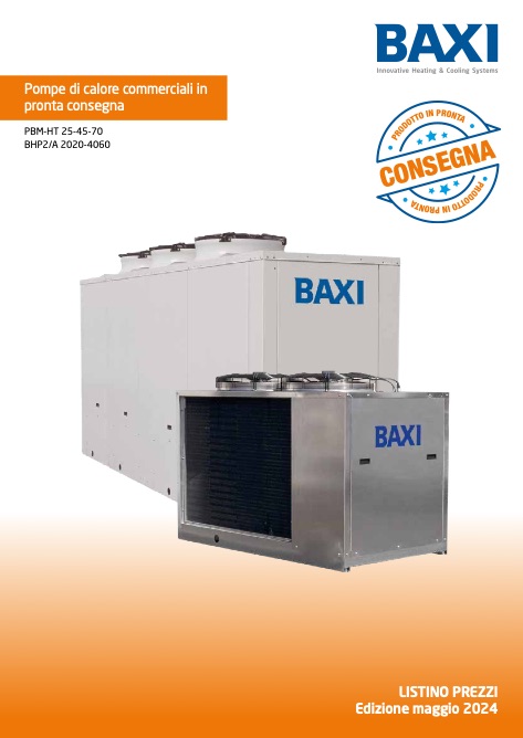 Baxi - Listino prezzi PDC commerciali prontaconsegna