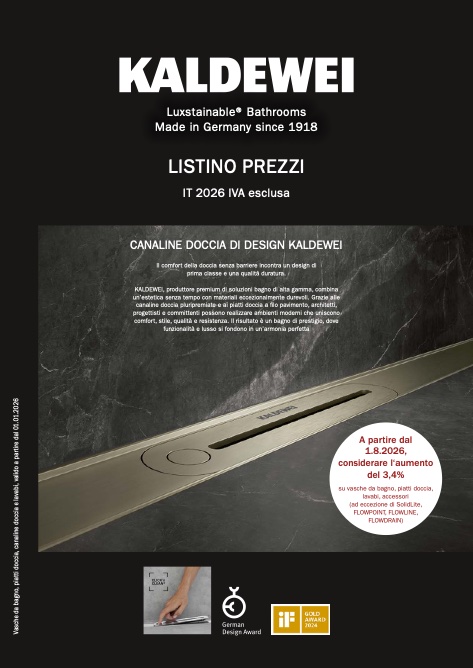 Kaldewei - Listino prezzi Agosto 2026