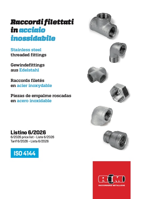 Raccorderie Metalliche - Liste de prix Raccordi Filettati | Giugno 2026