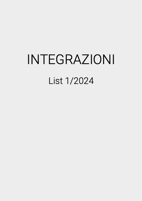 Testo - Price list INTEGRAZIONI