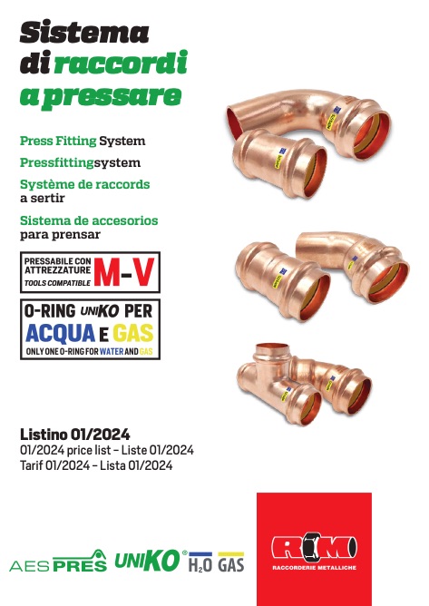 Raccorderie Metalliche - Preisliste Sistema di raccordi a pressare