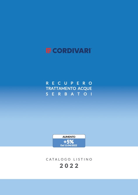 Cordivari - Listino prezzi Recupero - Trattamento acqua - Serbatoi (Rev. 03)
